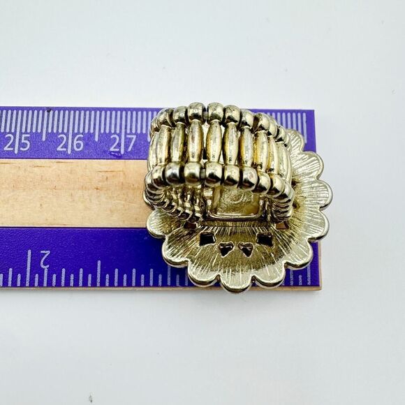 Vintage Orange Flower Daisy Statement Ring Retro Playful Bold Floral - Picture 9 of 9